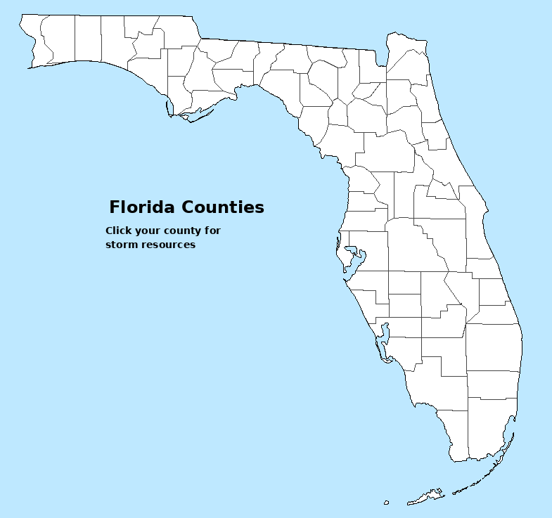 Florida counties map — click a county for local storm resources